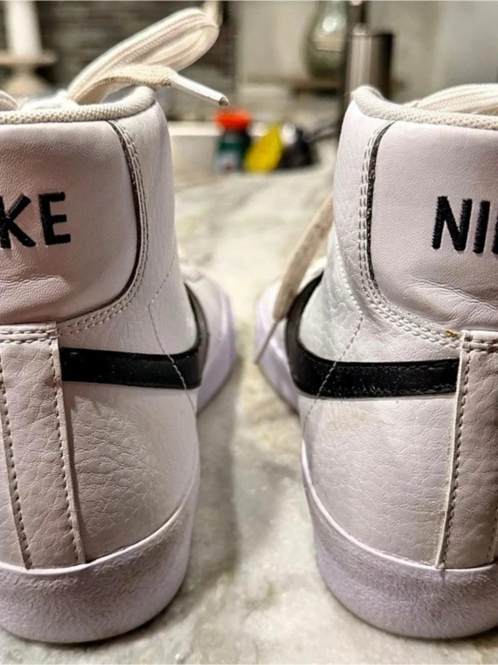Youth Boys- Nike Blazer Mid '77 Next Nature High-Top Sneakers White & Black